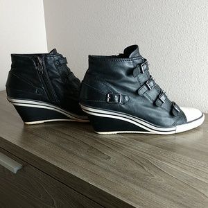 ASH Leather Buckle Platform High tops